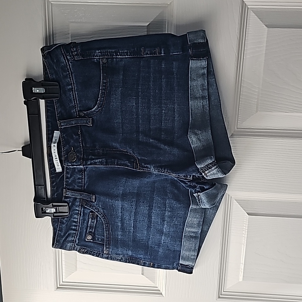 Celebrity Pink Denim Shorts, Size 7/W28, Medium Dark Wash, 2.5" inseam